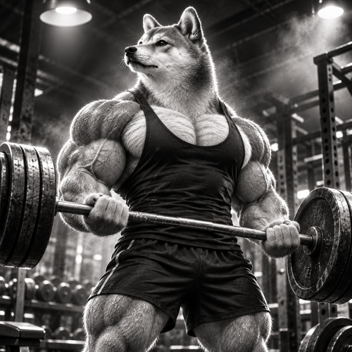 GIGAINU deadlifting a loaded barbell in the gym
